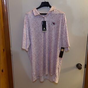 Antigua KC Chiefs White and Red Floral Polo Shirt 2XL